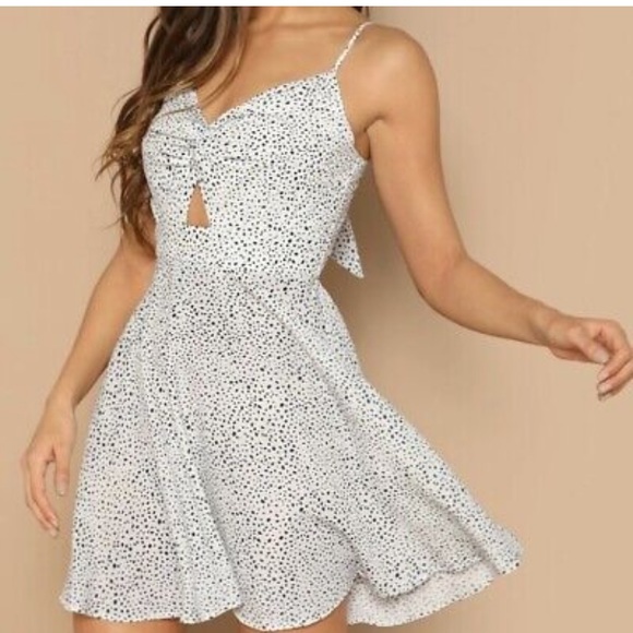 White polka dot dress from Shein. - Picture 1 of 6